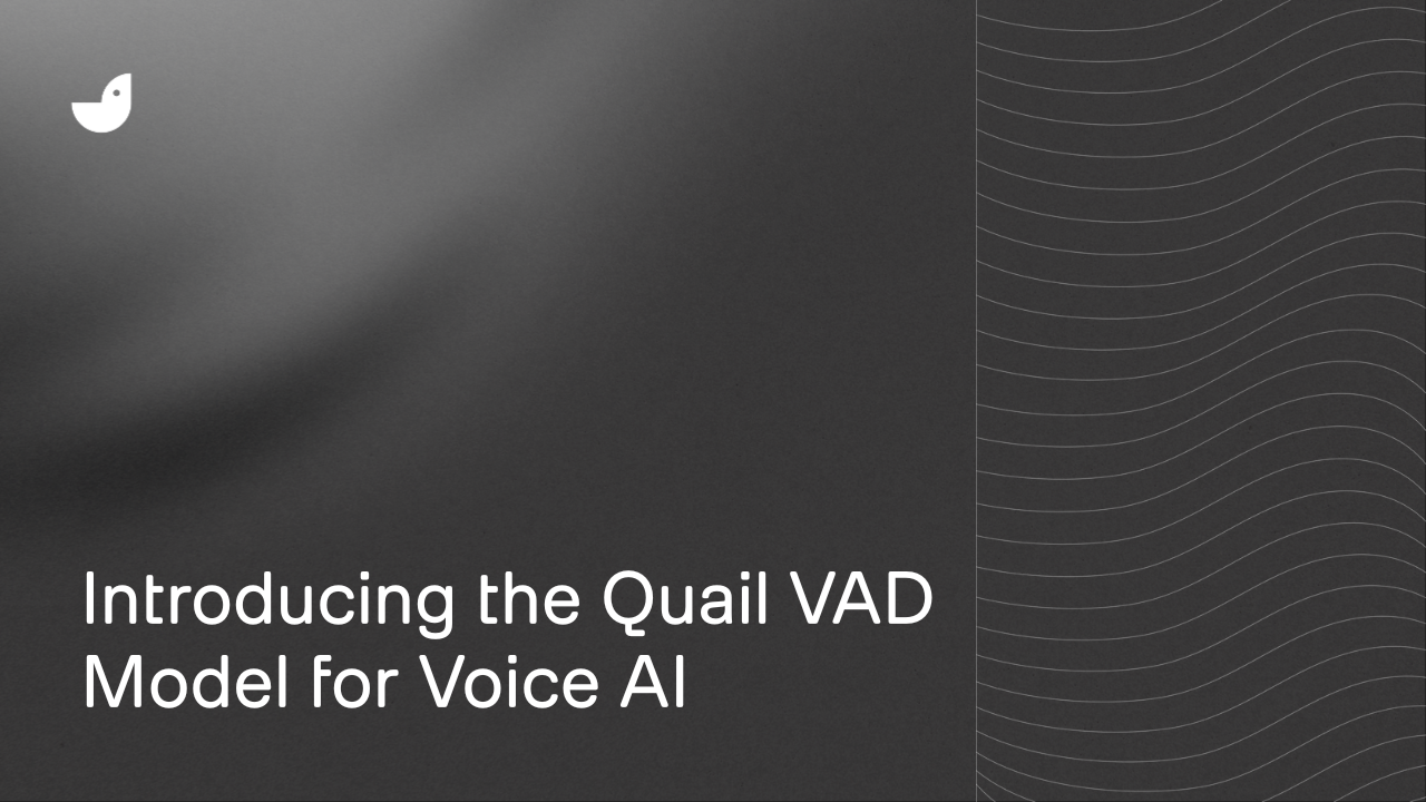 Blog title on a black and white gradient background: Introducing the Quail VAD module for Voice AI